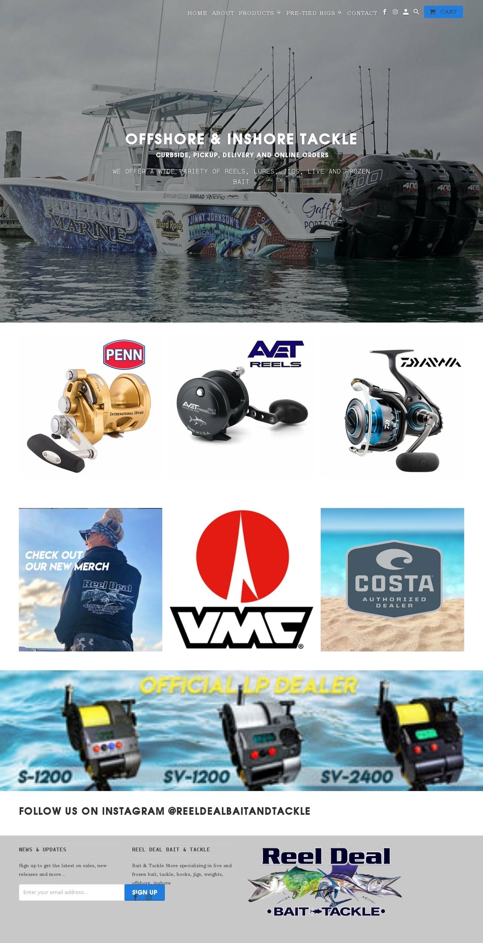 reeldealbaitandtackle.com shopify website screenshot