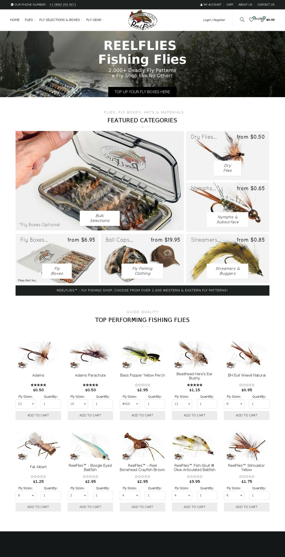 reelflies.com — Shopify storefront screenshot