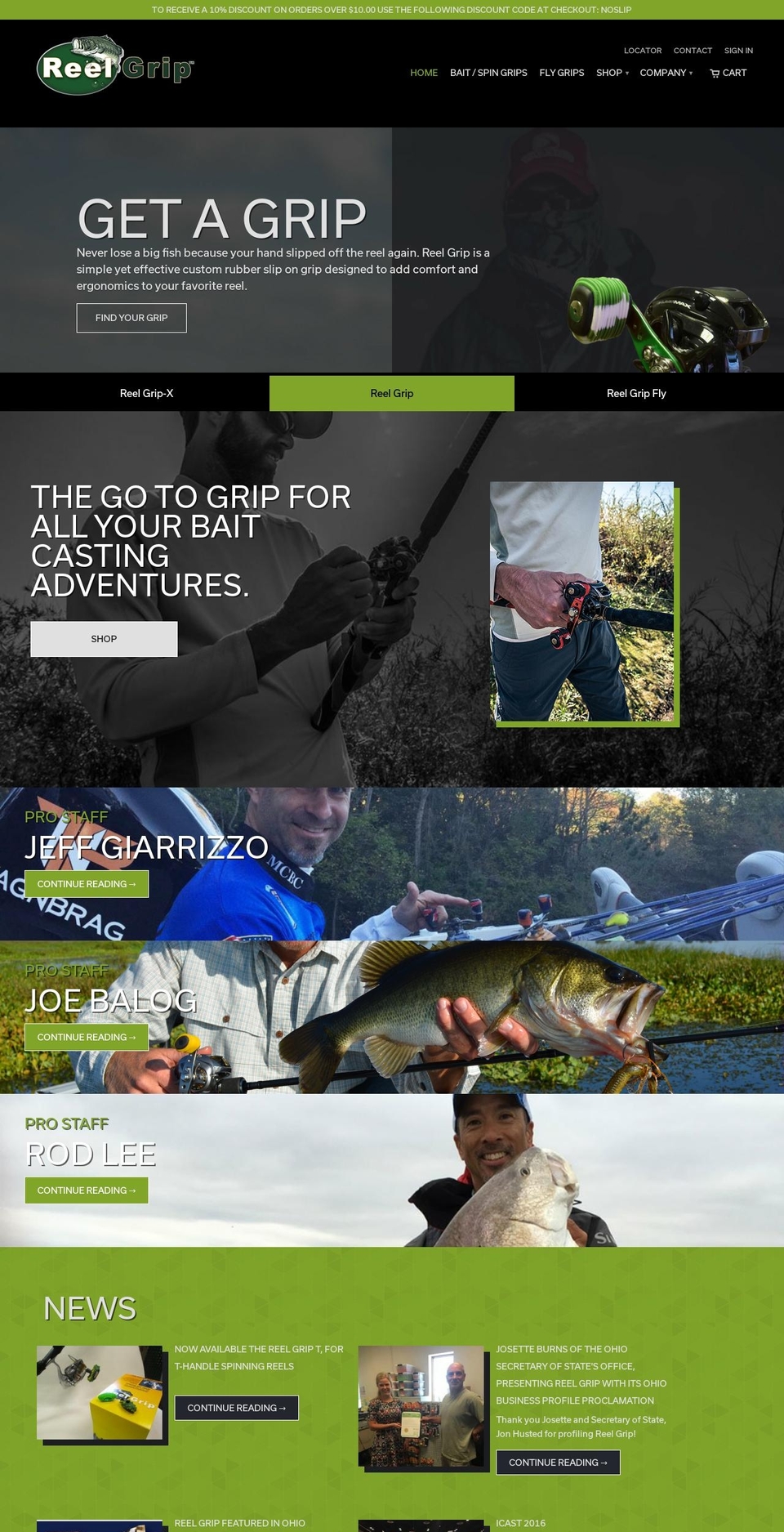 reelgrip.com shopify website screenshot