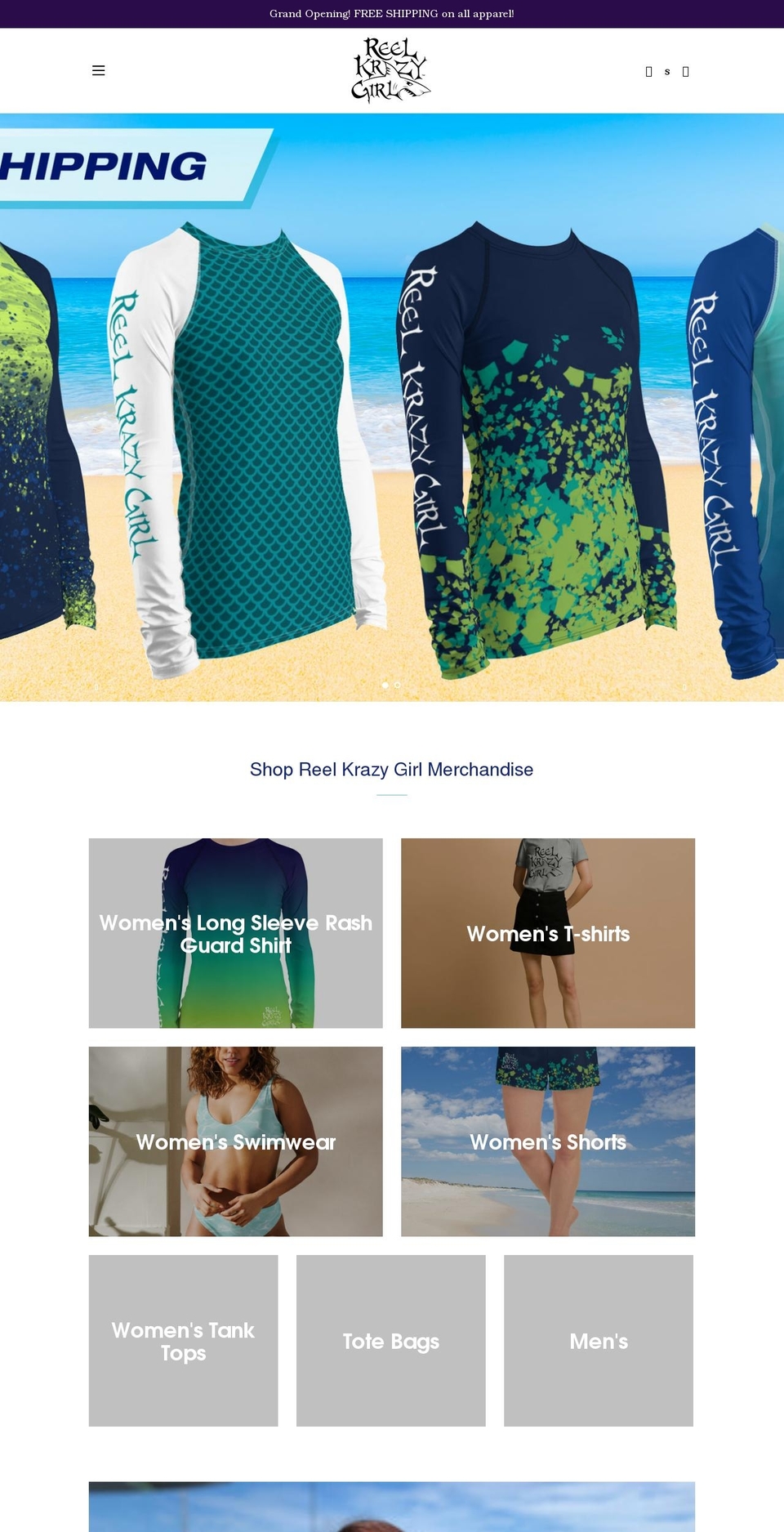 reelkrazygirl.com shopify website screenshot