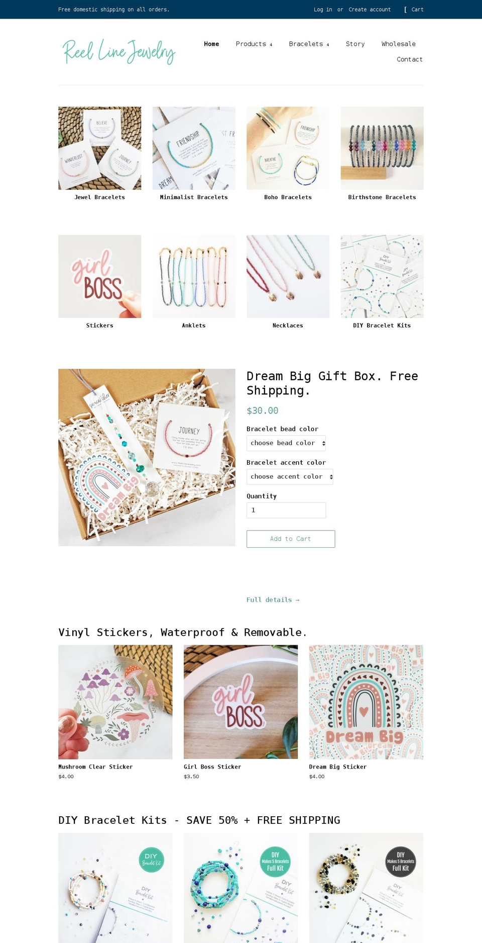 reellinejewelry.com shopify website screenshot