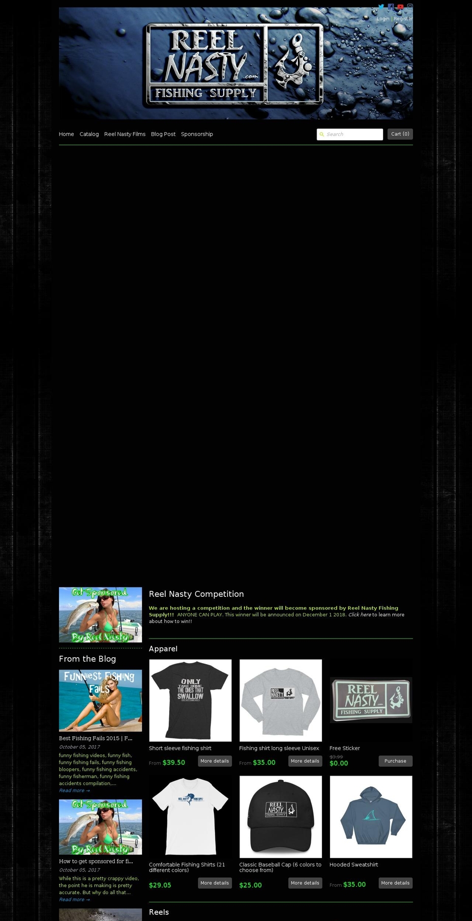 reelnasty.com — Shopify storefront screenshot
