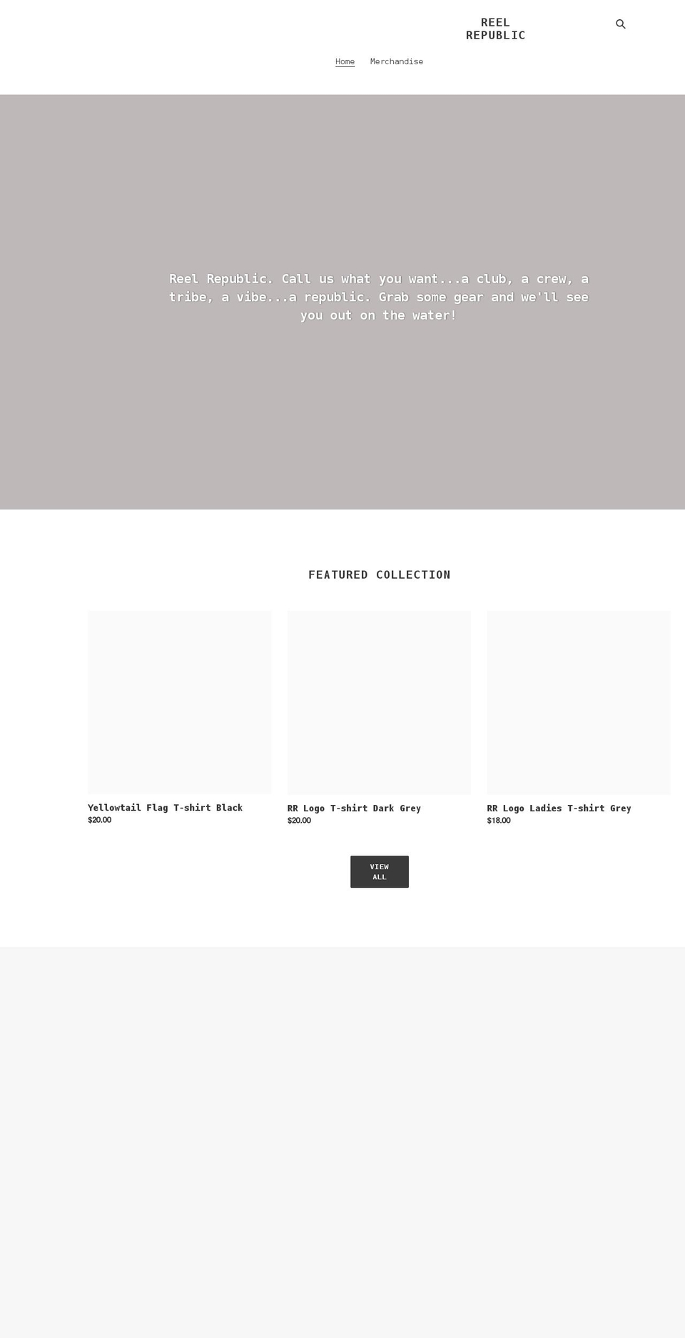 reelrepublic.net shopify website screenshot