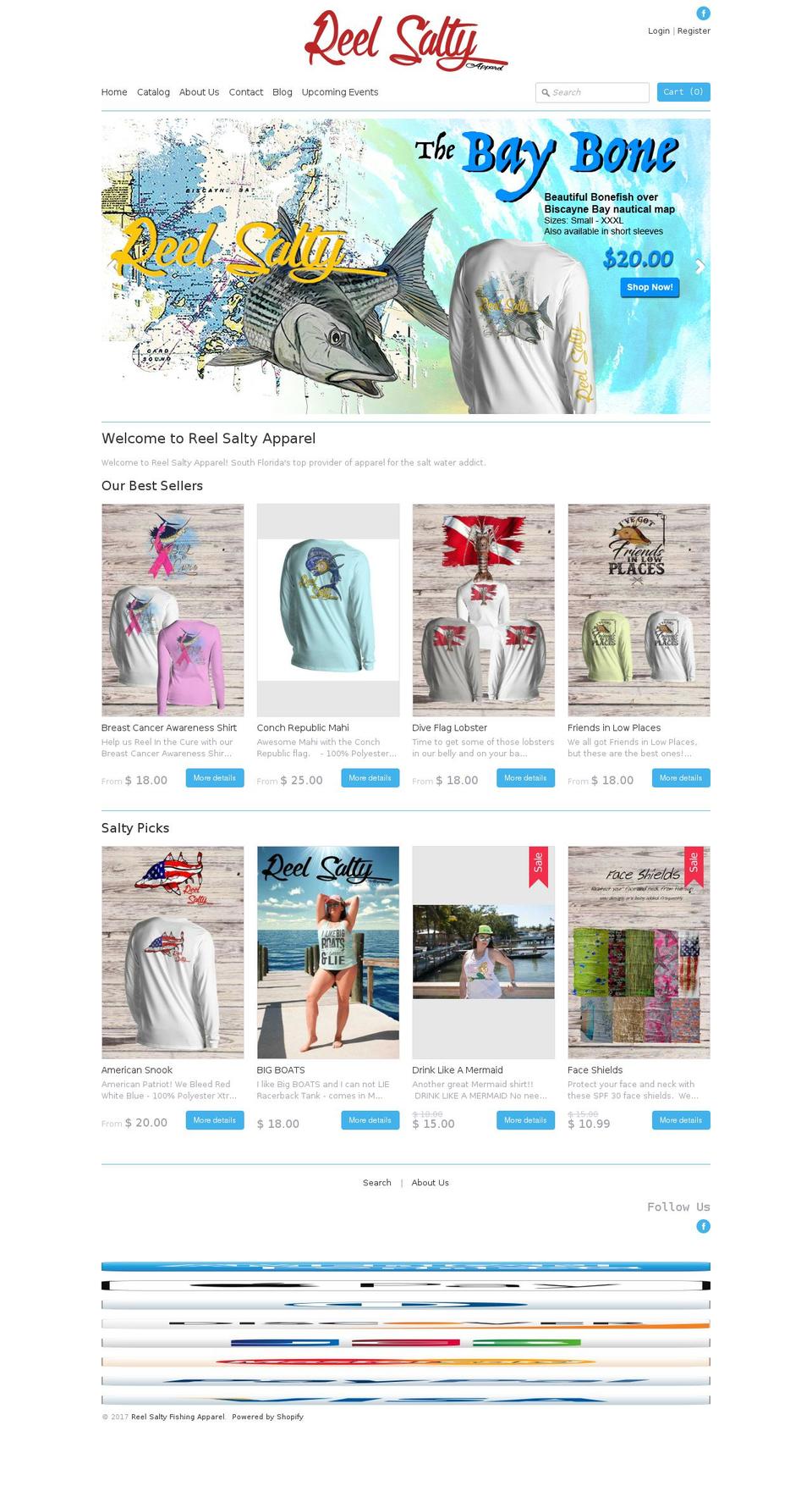reelsaltyapparel.com shopify website screenshot