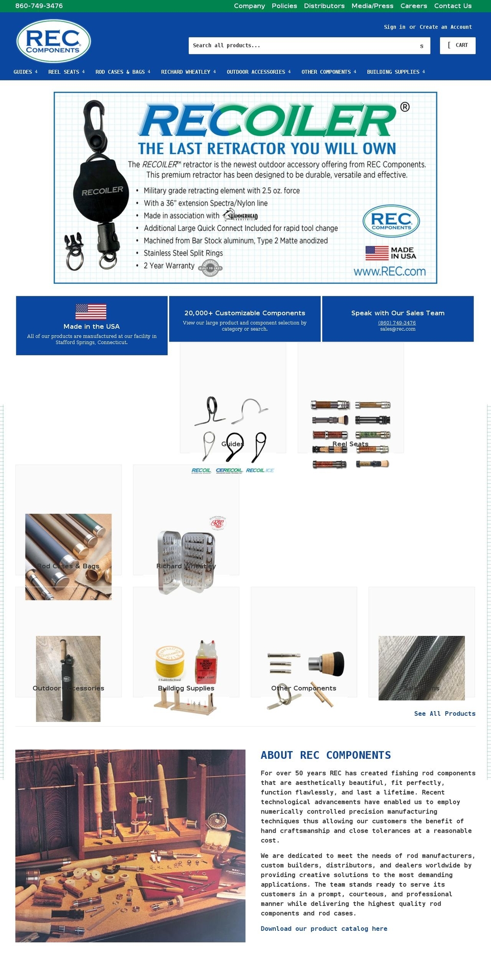 reelseats.com shopify website screenshot
