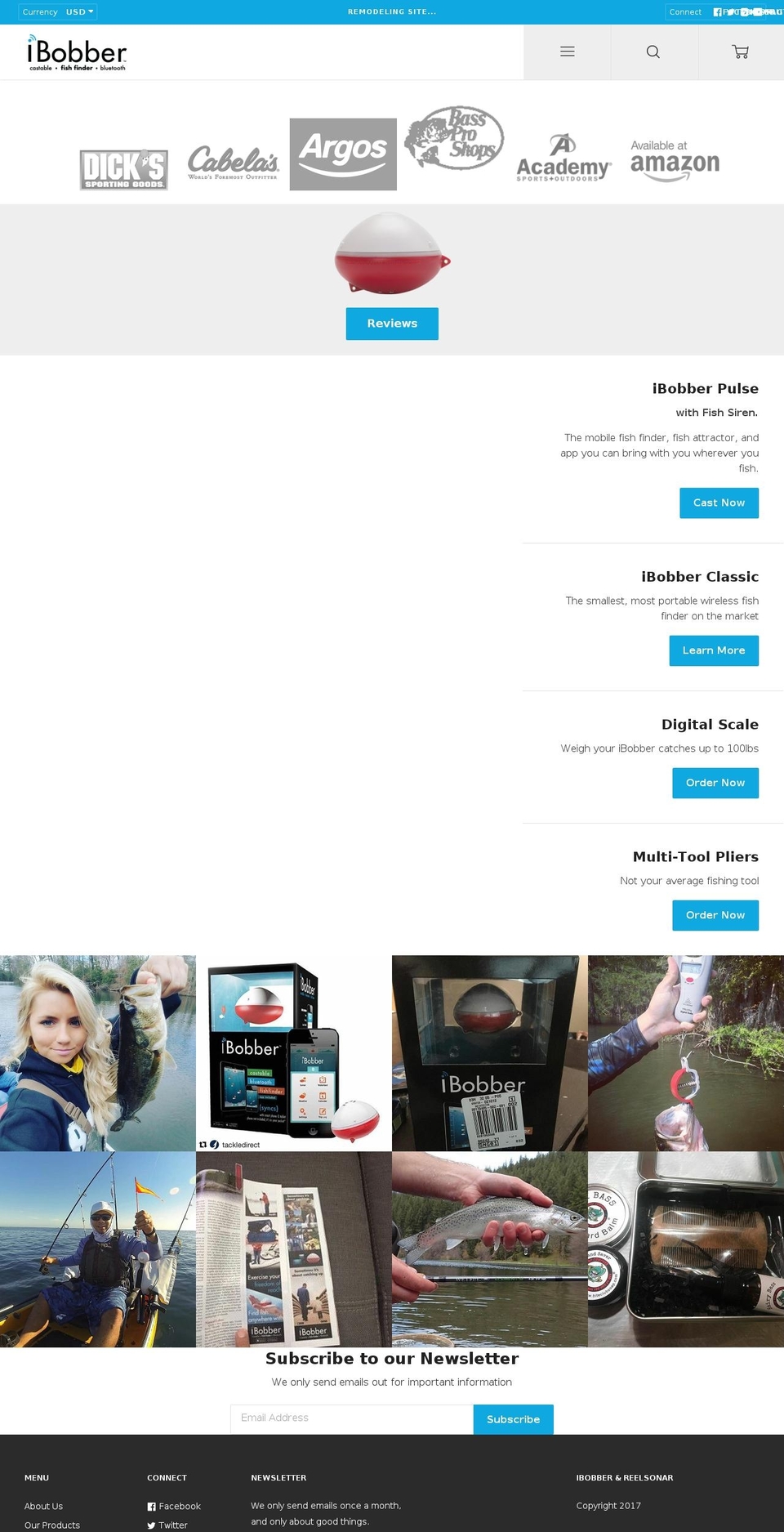 reelsonar.com shopify website screenshot