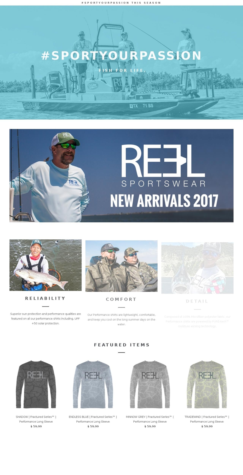 reelsportswear.com shopify website screenshot