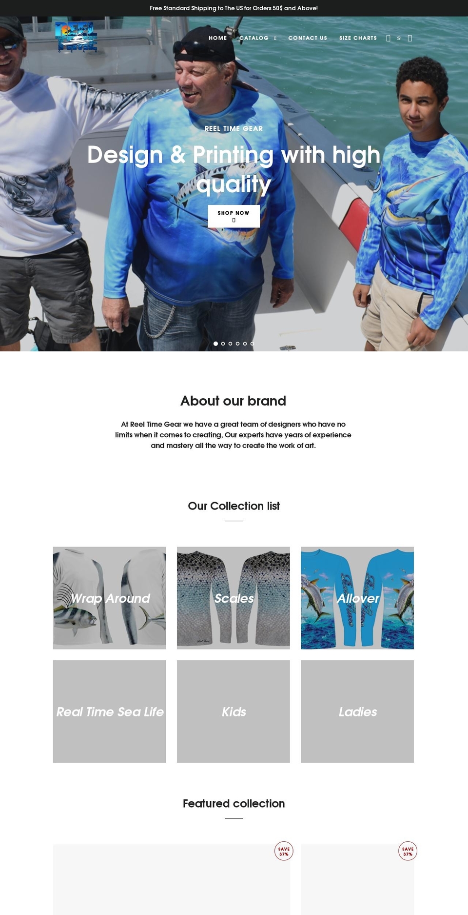 reeltimegear.com shopify website screenshot