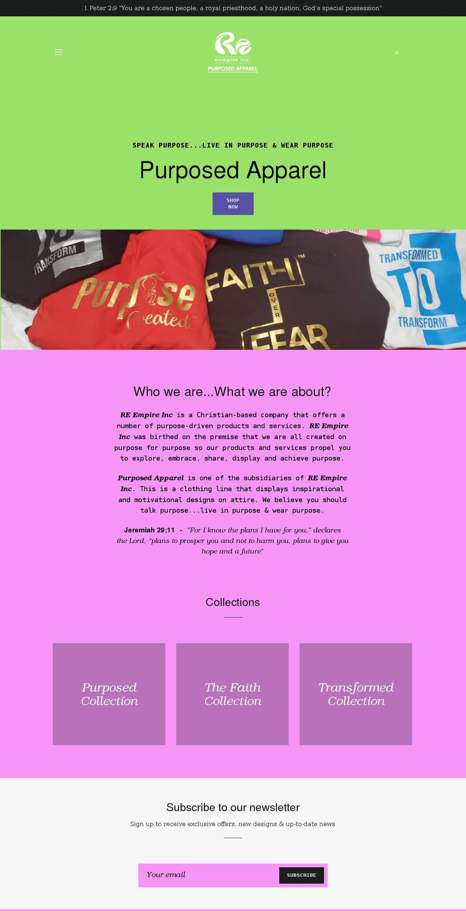 reempirepurposedapparel.com shopify website screenshot