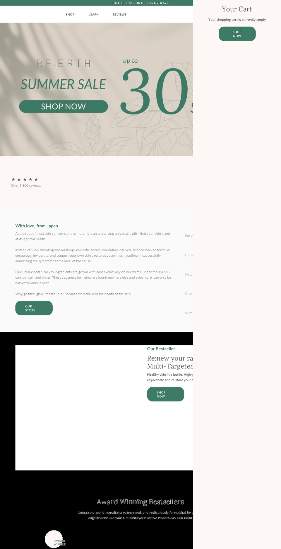 reerthus.com shopify website screenshot