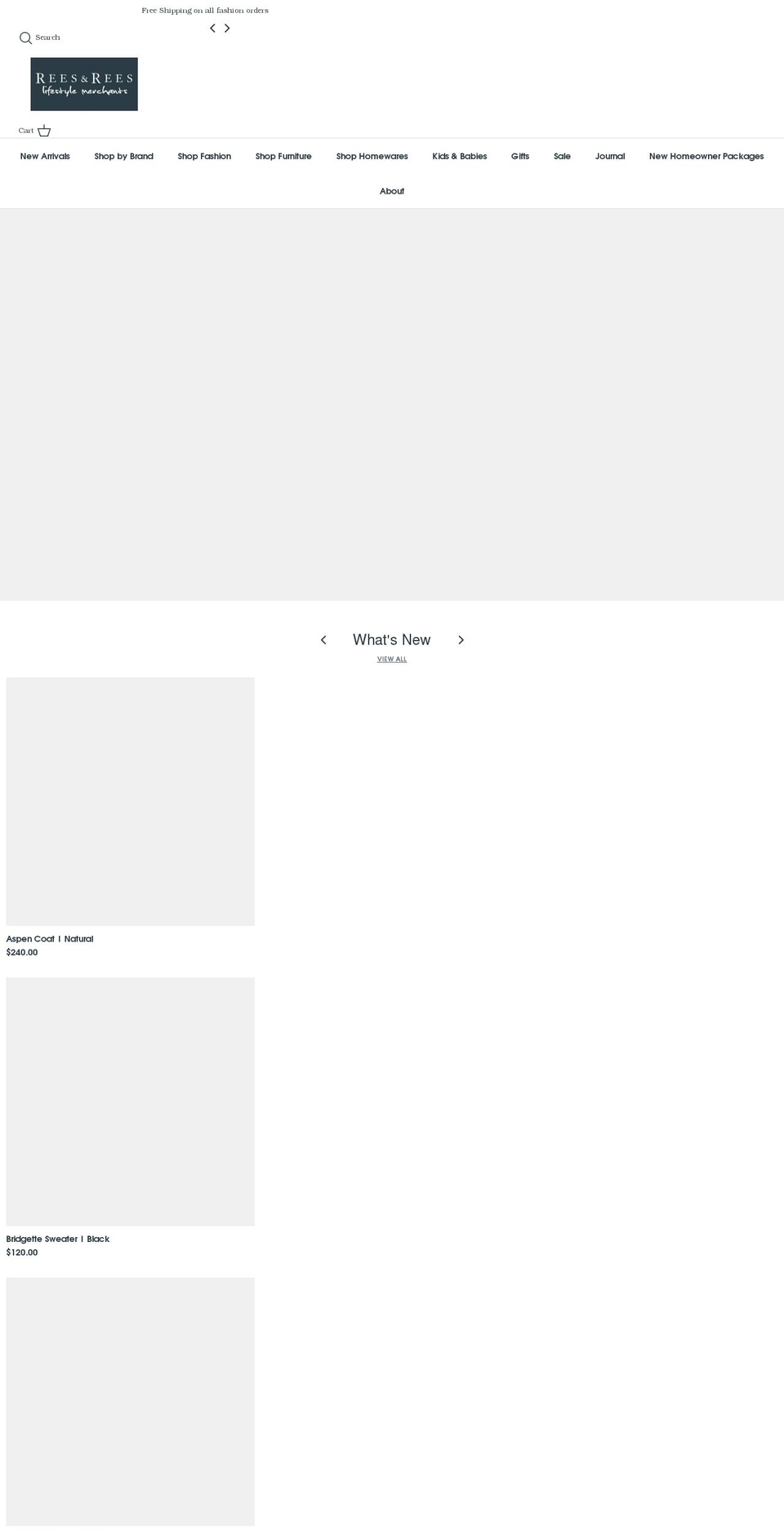 reesandrees.com.au shopify website screenshot