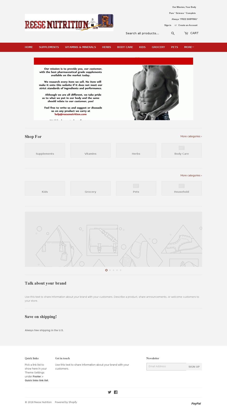 reesenutrition.com — Shopify storefront screenshot