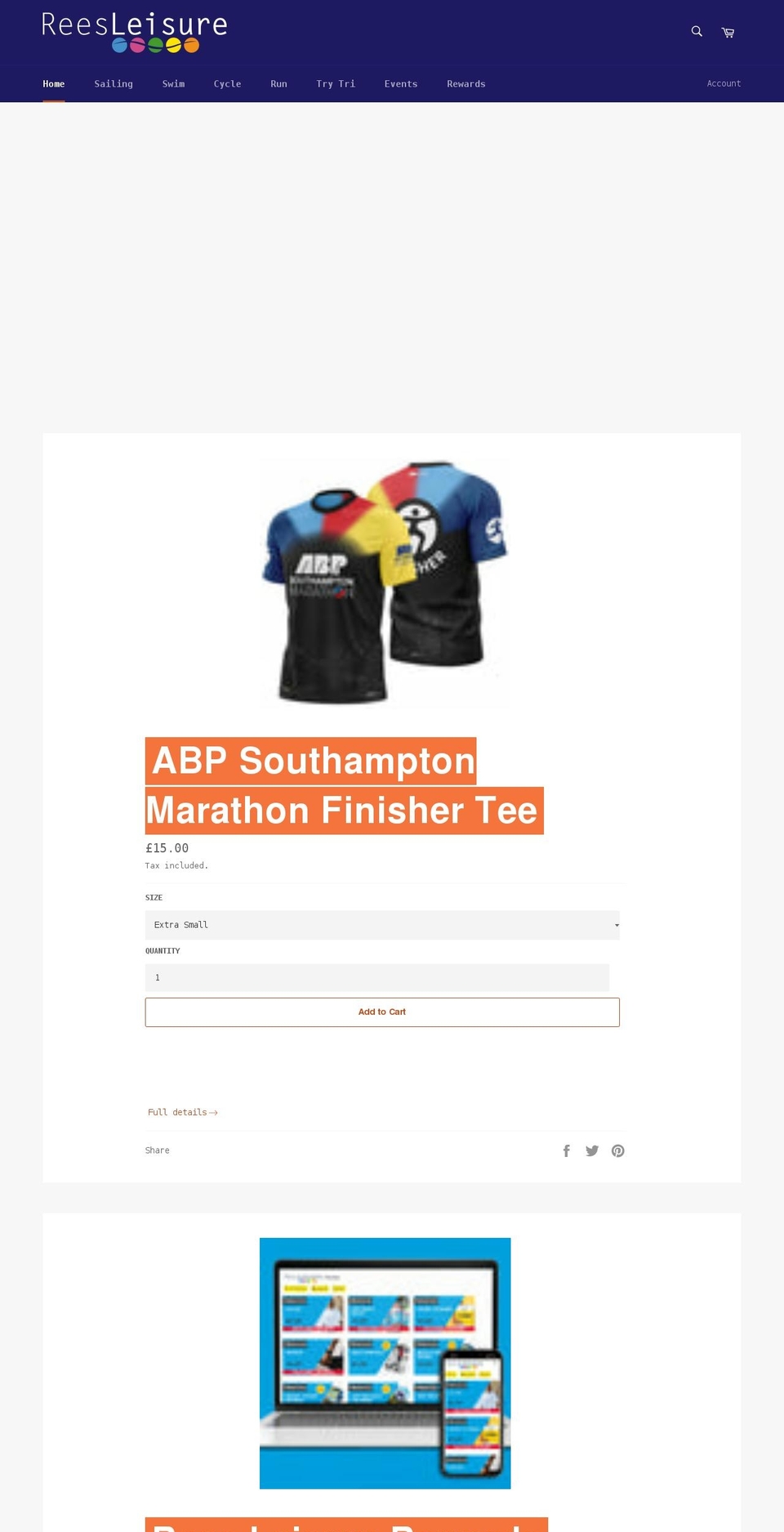 reesleisureonline.myshopify.com shopify website screenshot