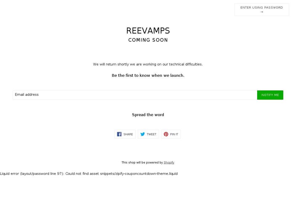 reevampss.com shopify website screenshot