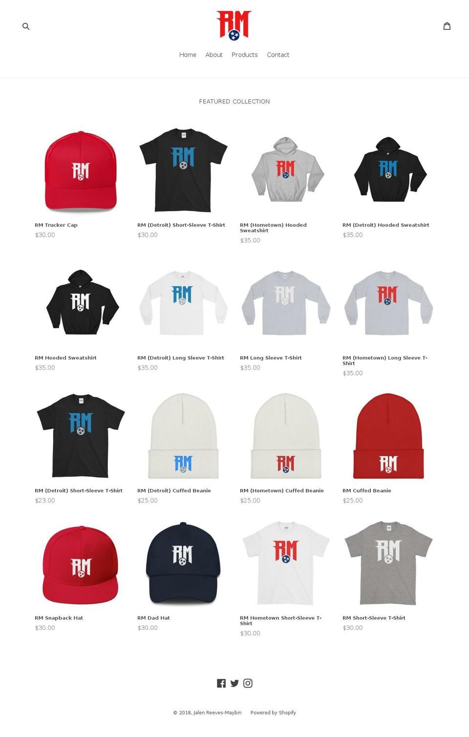 reevesmaybin.com — Shopify storefront screenshot