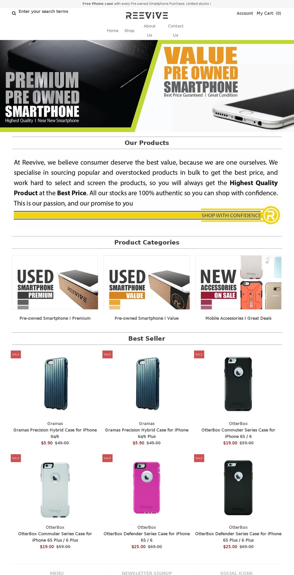 reevive.net shopify website screenshot