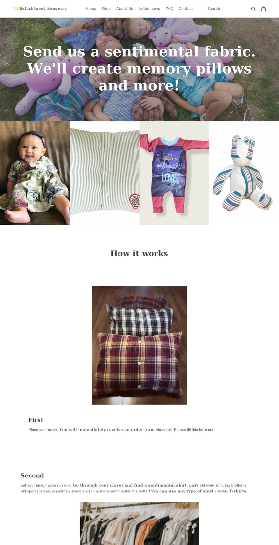 refashionedmemories.com shopify website screenshot