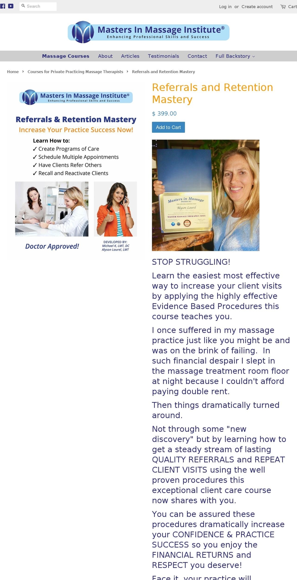 referralsandretentionmastery.com — Shopify storefront screenshot
