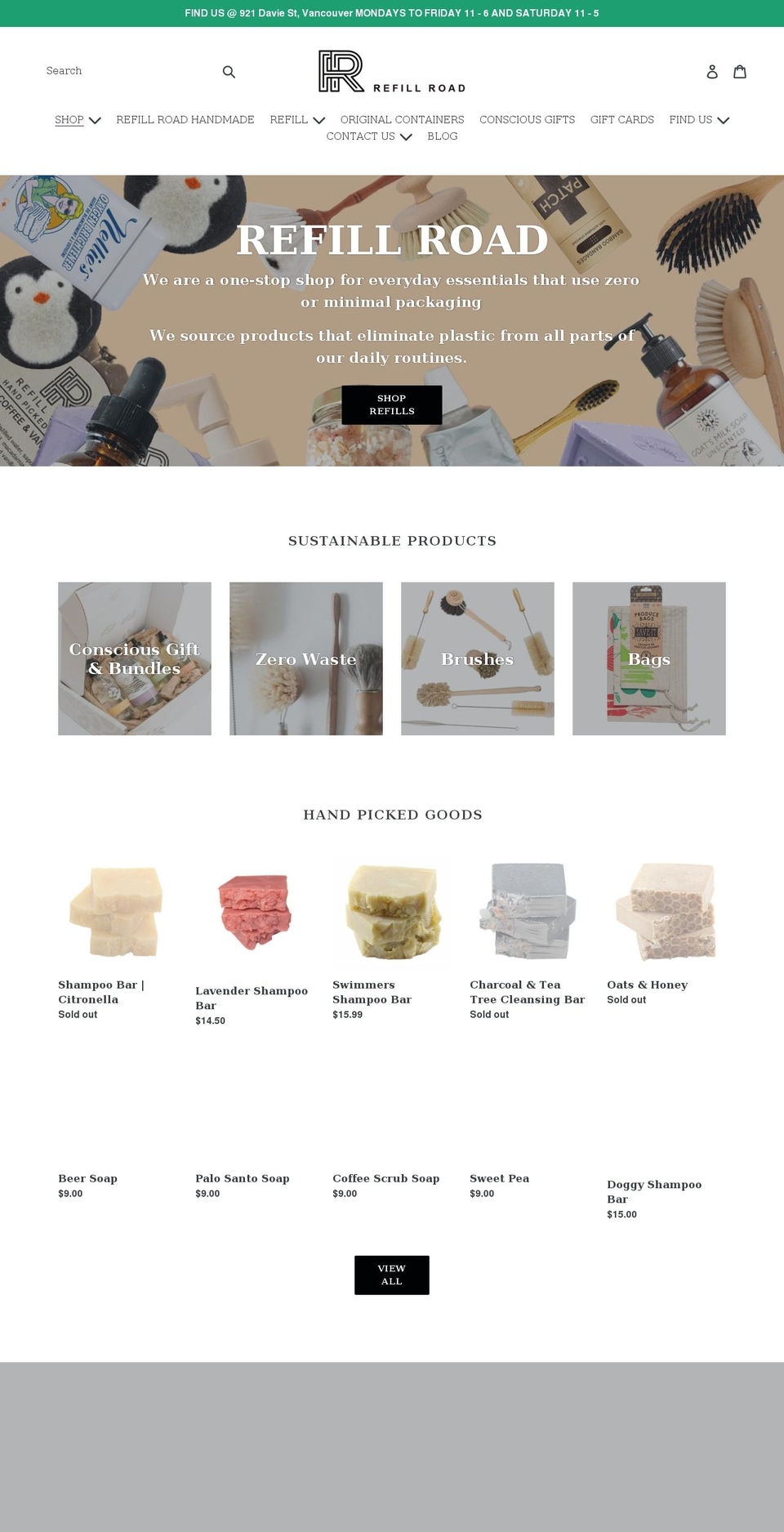 refillroad.com shopify website screenshot