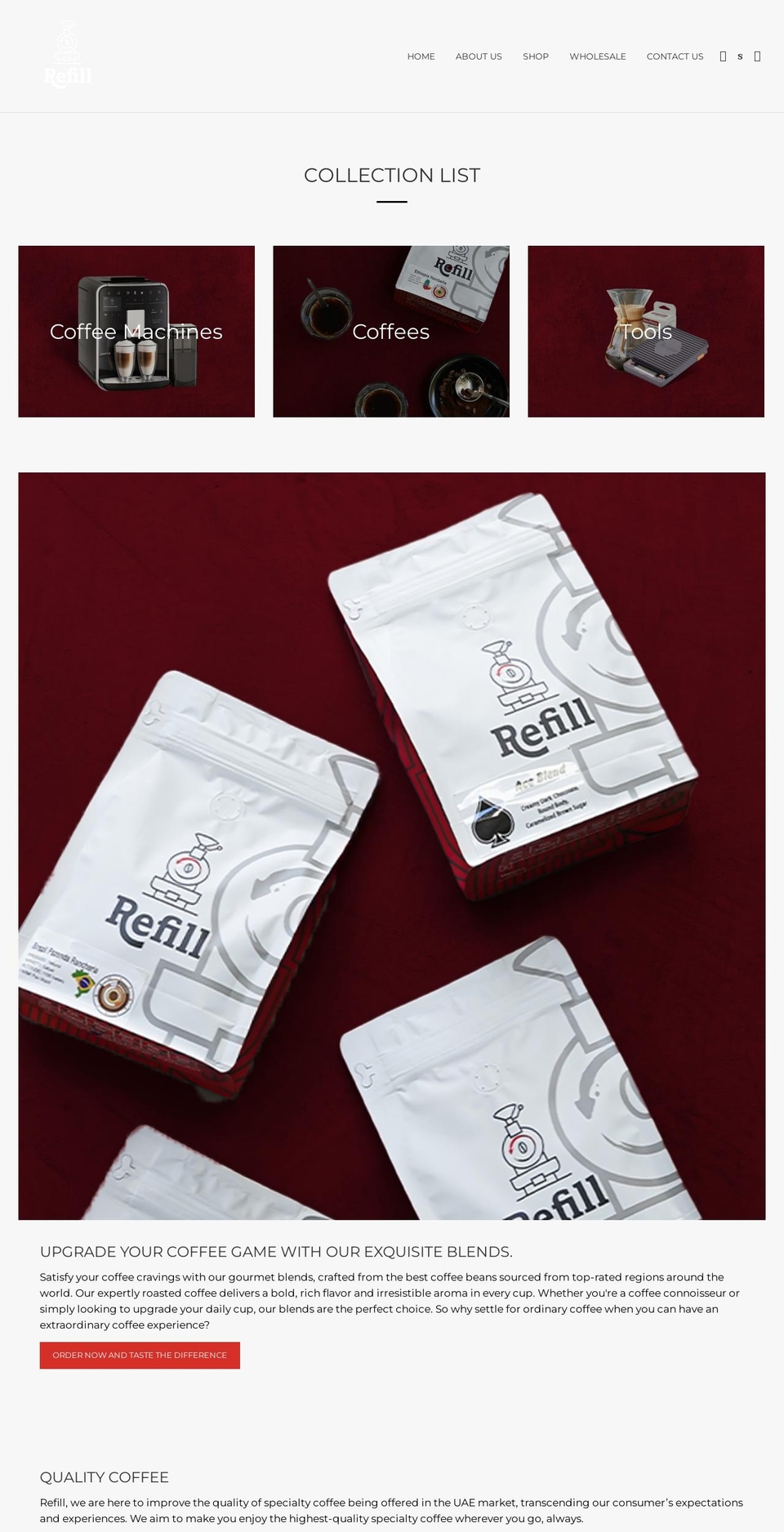 refillroastery.com — Shopify storefront screenshot