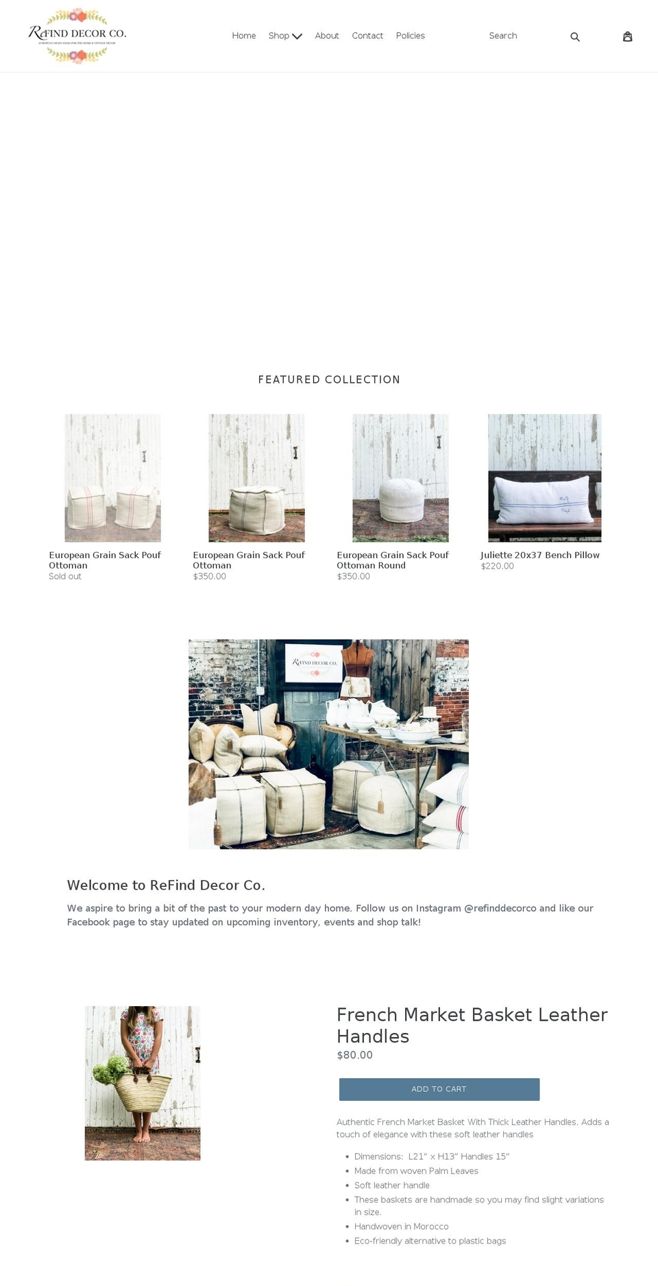 refinddecorco.com — Shopify storefront screenshot