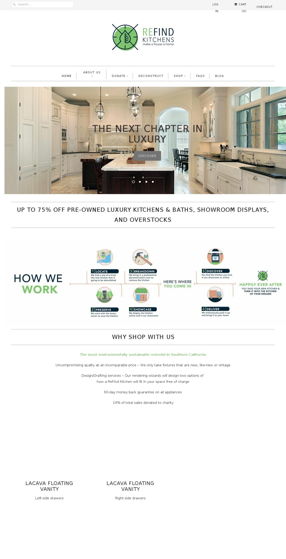 refindkitchens.com shopify website screenshot