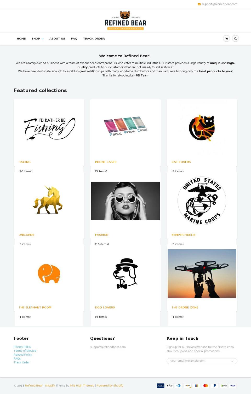 refinedbear.com shopify website screenshot