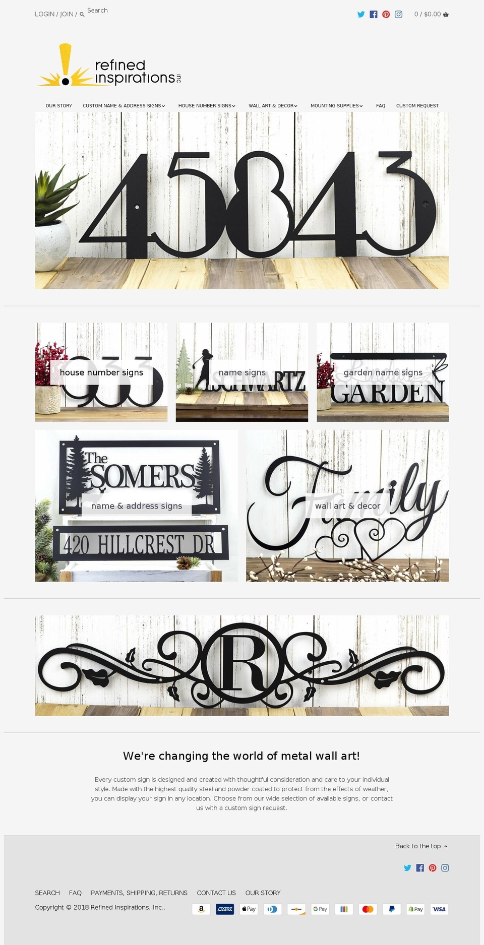refinedinspirations.com — Shopify storefront screenshot