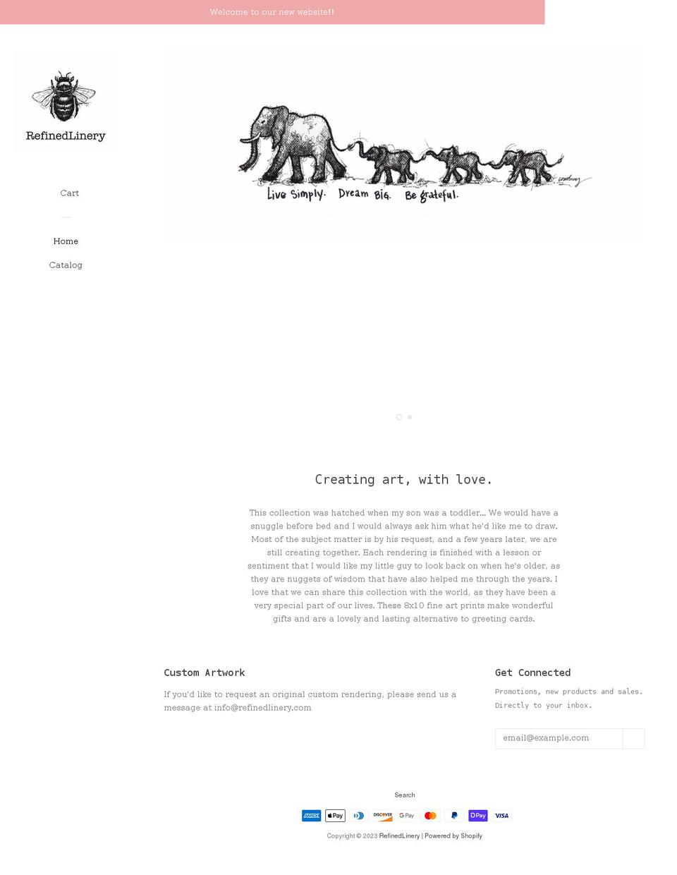 refinedlinery.com shopify website screenshot