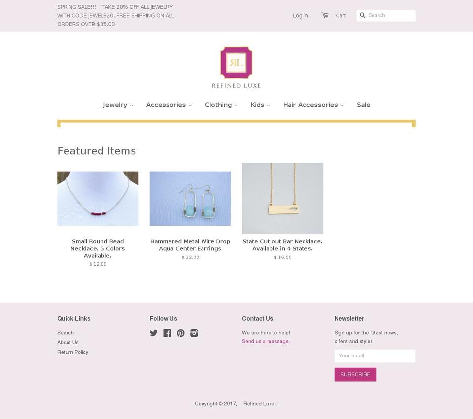 refinedlux.com shopify website screenshot