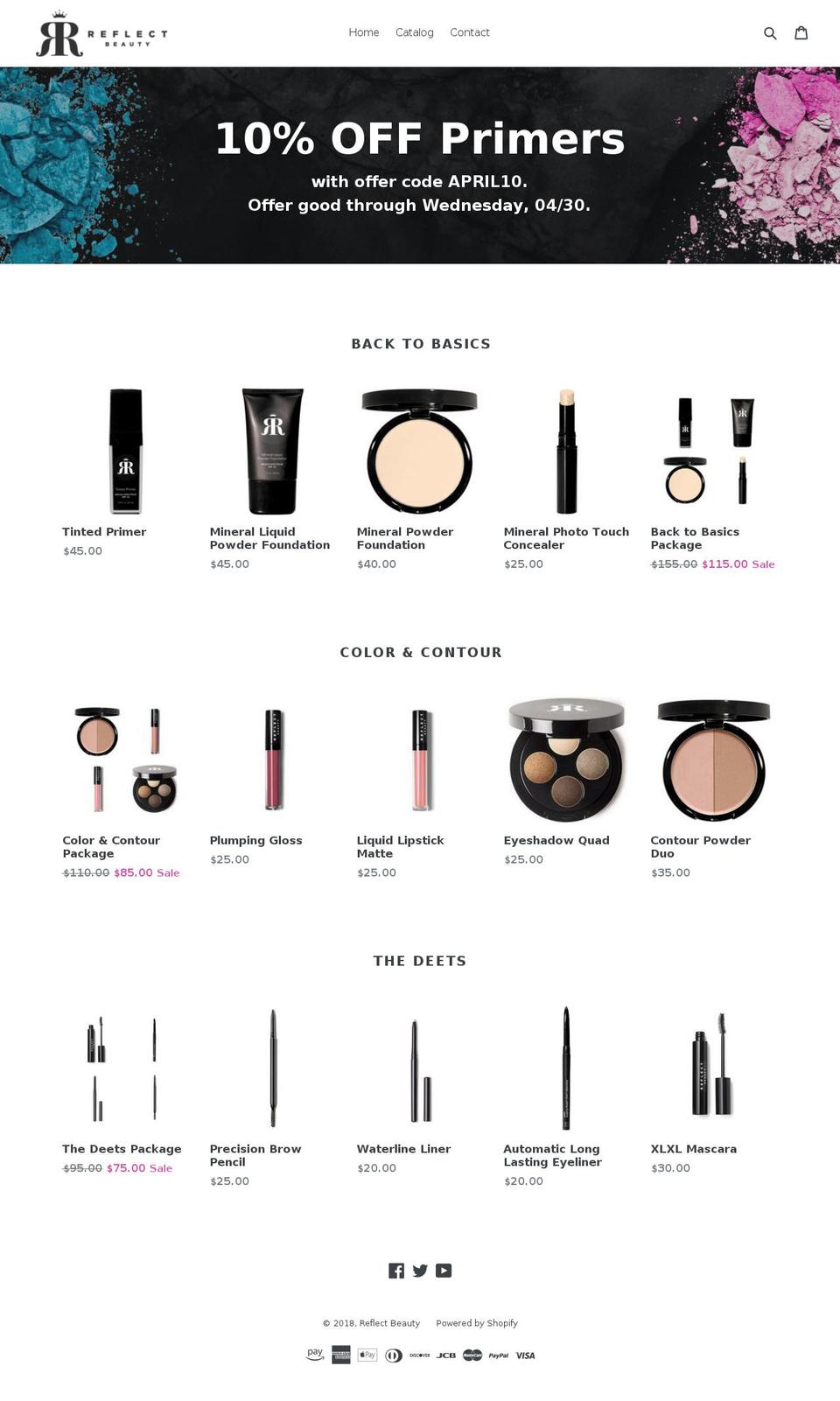 reflect-beauty.com — Shopify storefront screenshot