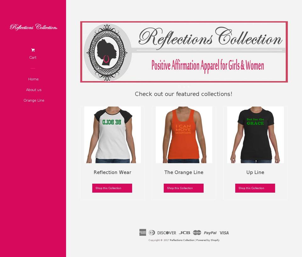 reflectionscollection.com shopify website screenshot