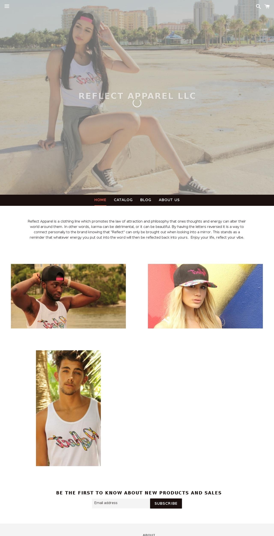 reflectyourvibe.com shopify website screenshot