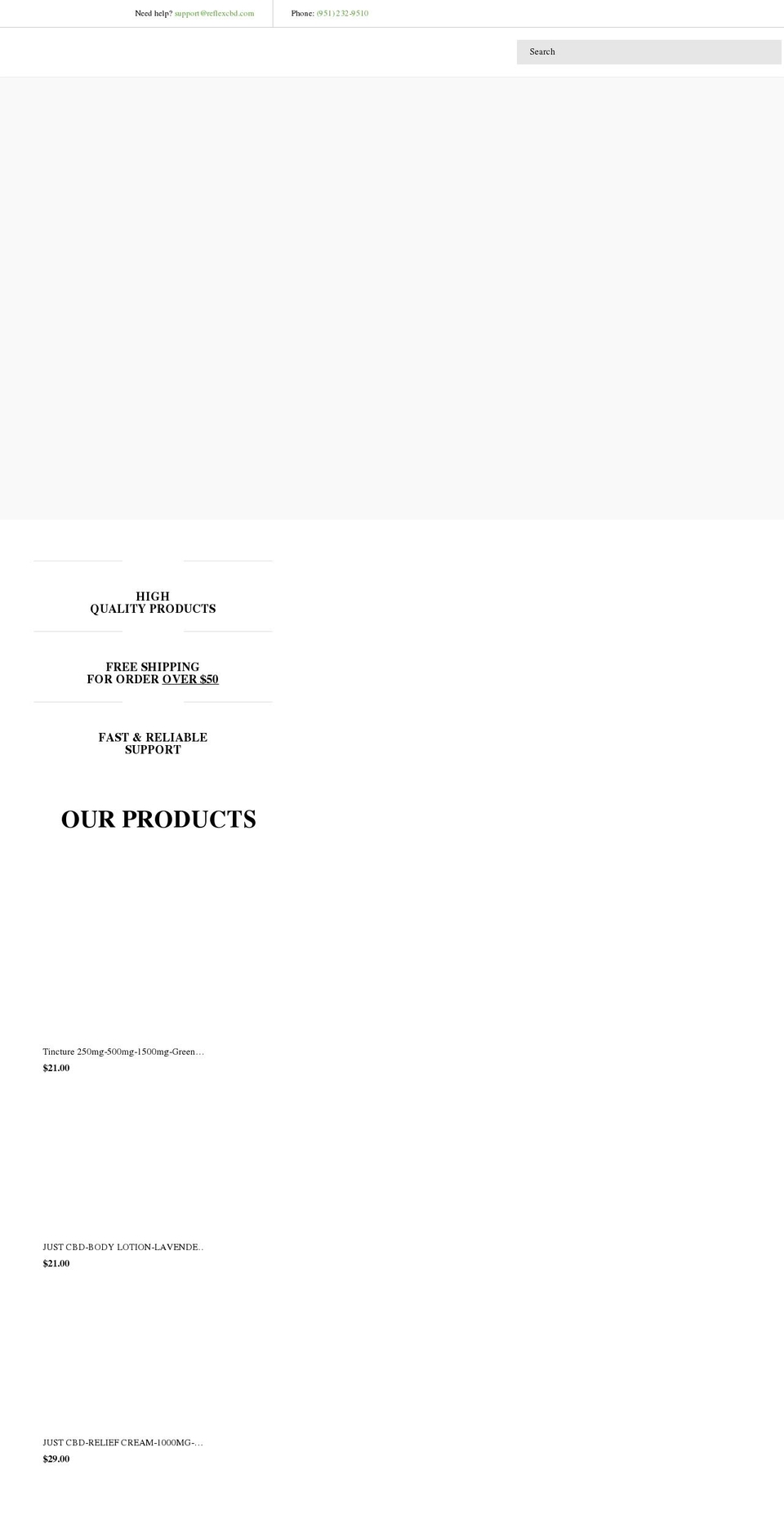 reflexcbd.com shopify website screenshot
