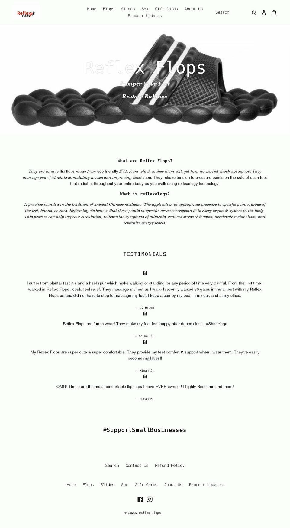 reflexflops.com shopify website screenshot