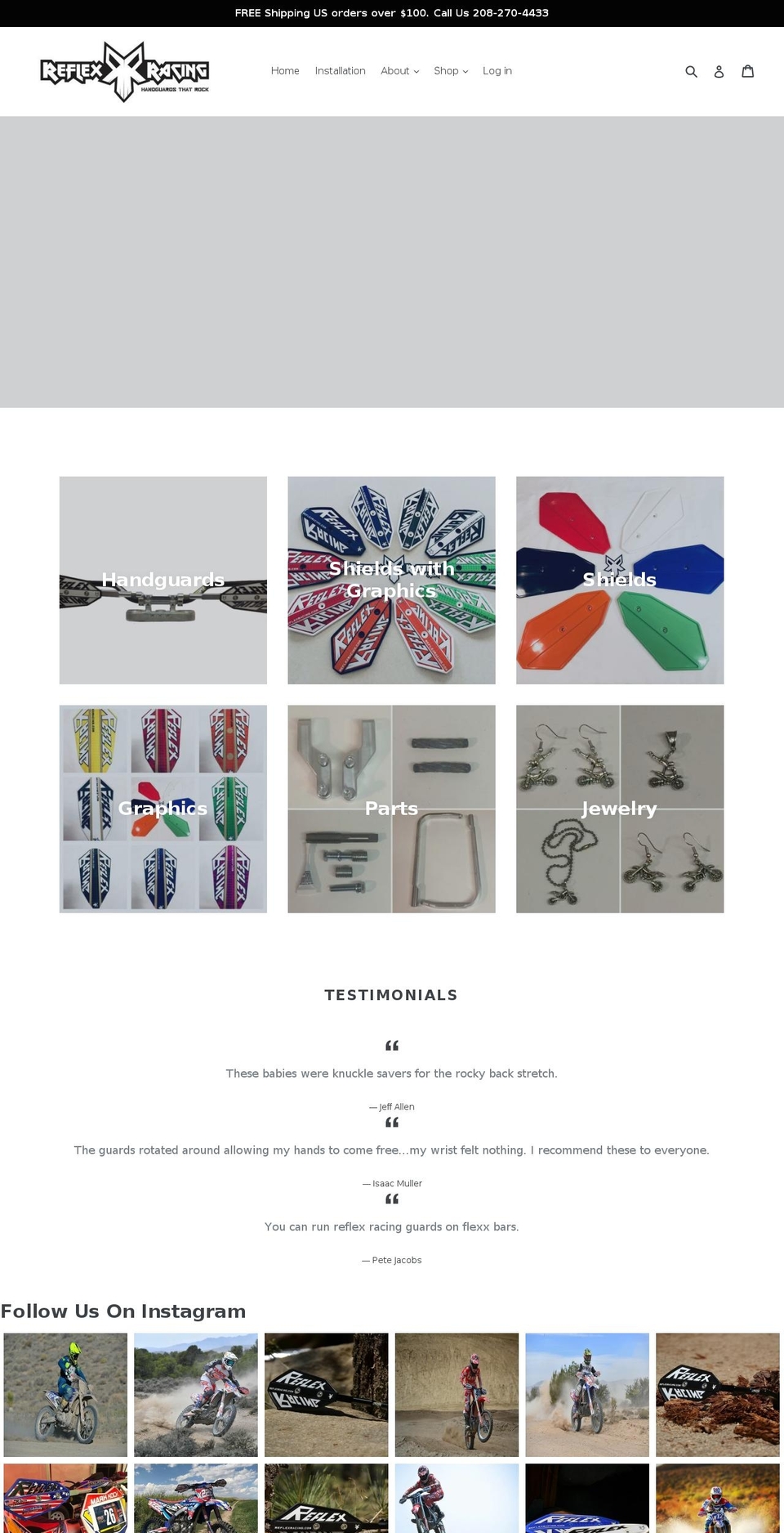 reflexracing.com — Shopify storefront screenshot