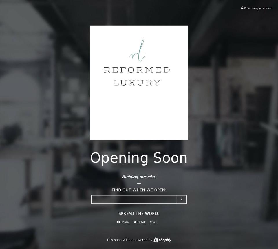 reformed-luxury.com — Shopify storefront screenshot