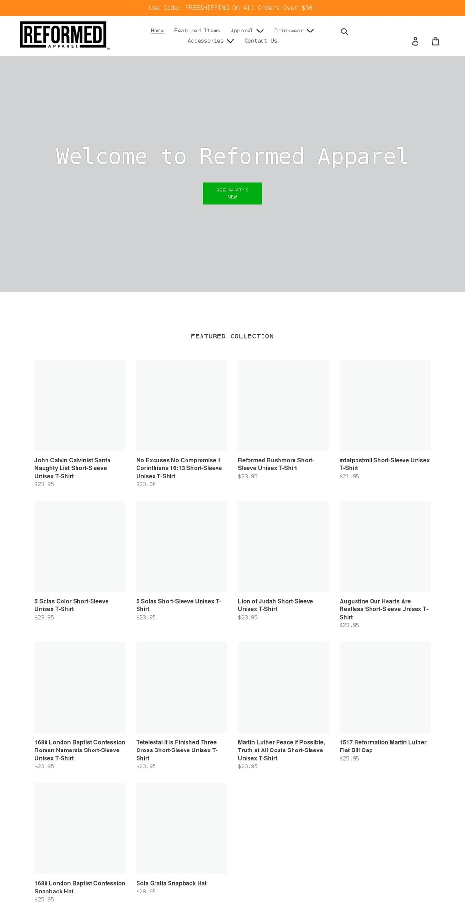 reformedapparel.com shopify website screenshot
