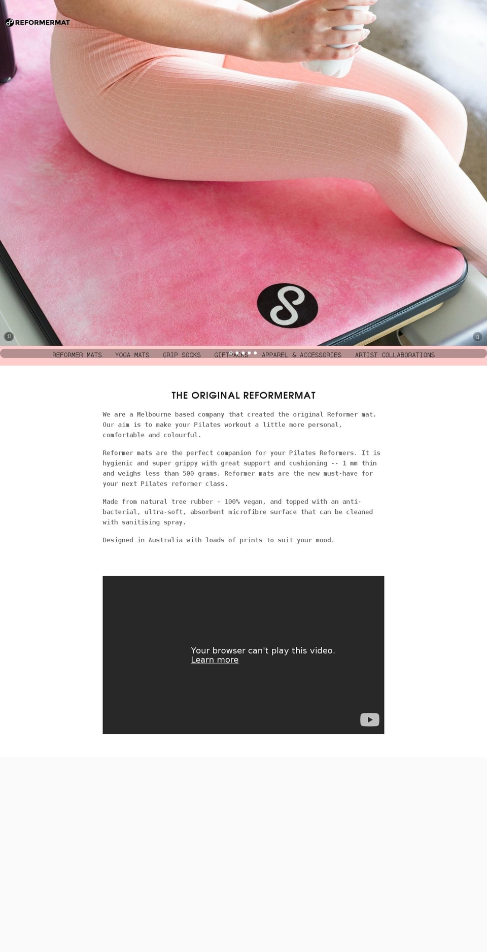 reformermat.com shopify website screenshot