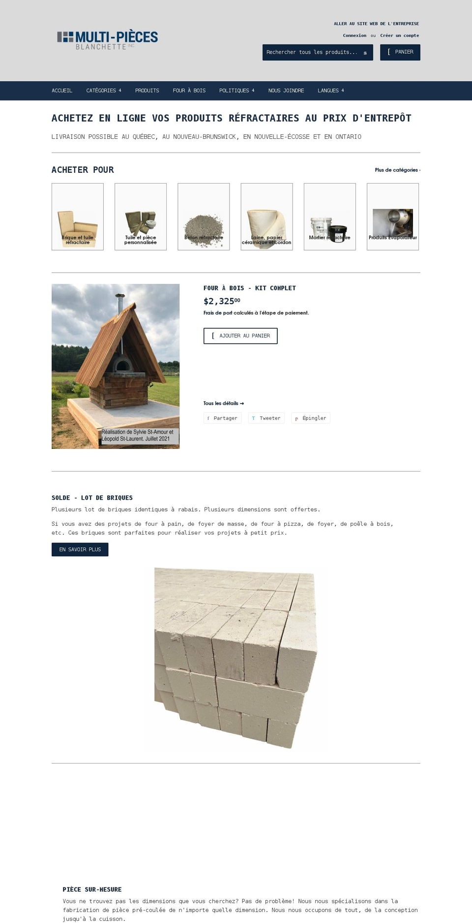 refractaireenligne.com shopify website screenshot
