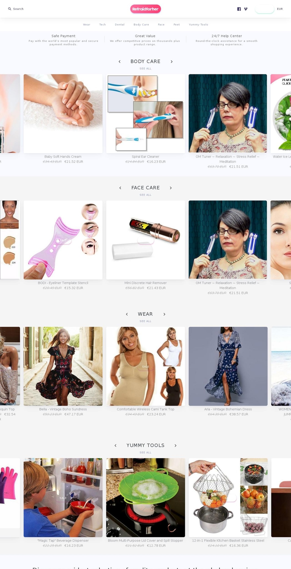 refraidforher.com shopify website screenshot