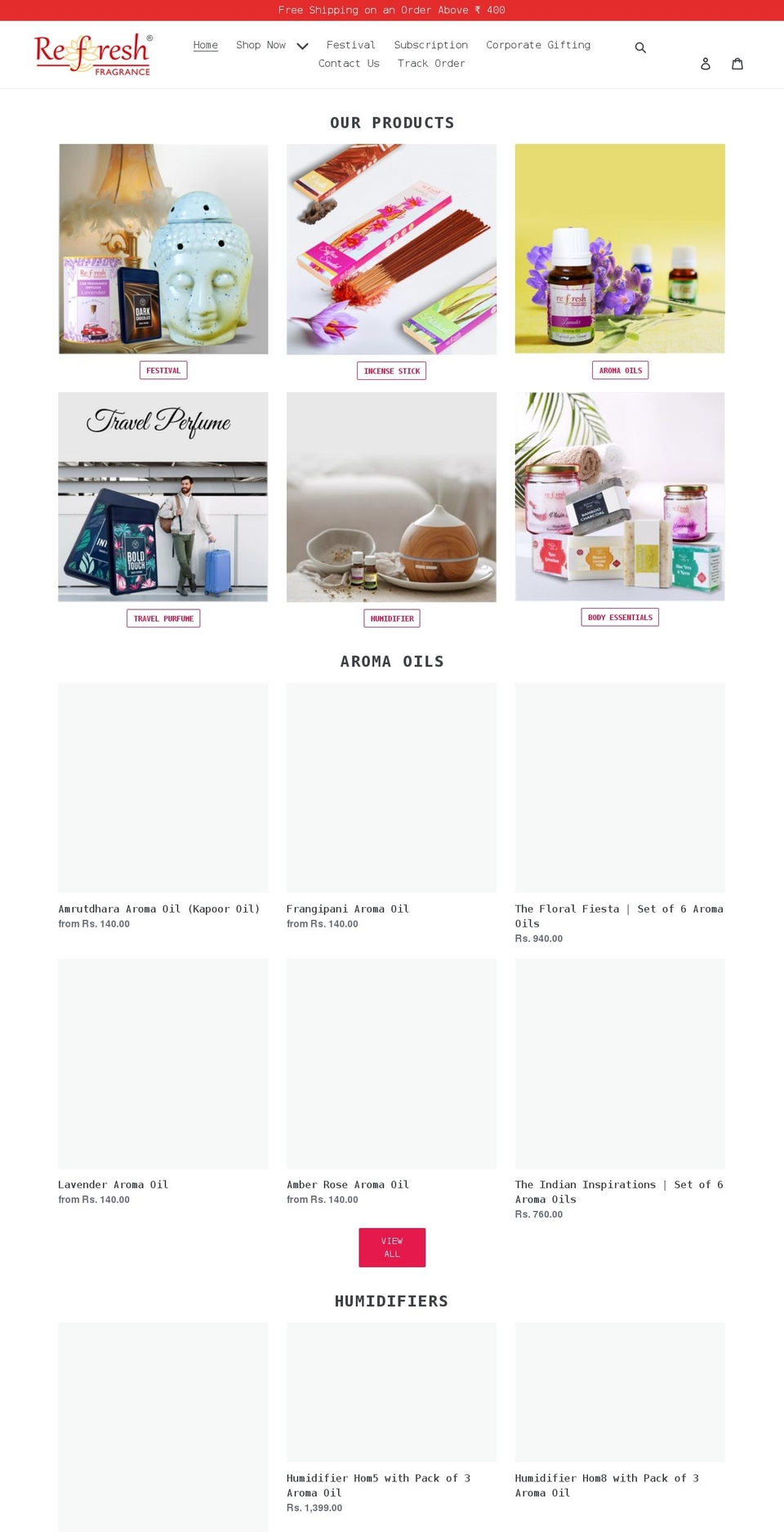 refreshfragrance.com shopify website screenshot