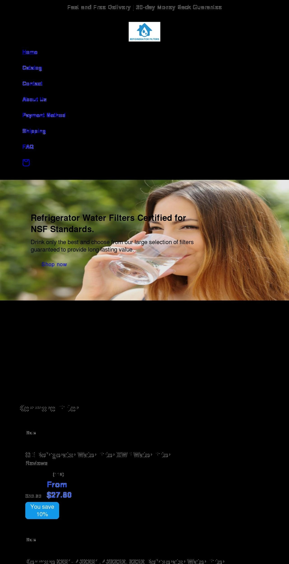 refrigerator-filters.com shopify website screenshot
