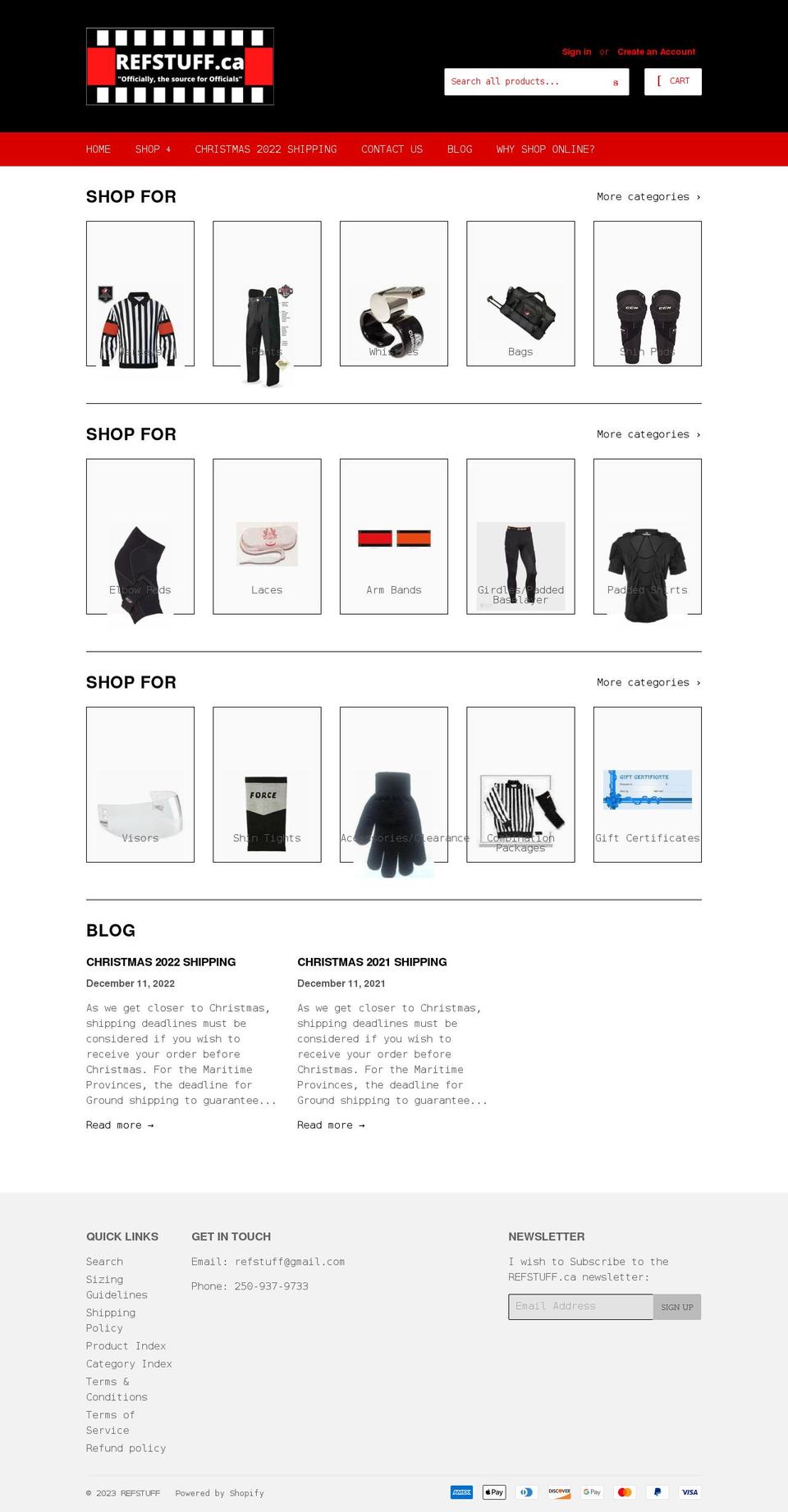 refstuff.ca shopify website screenshot