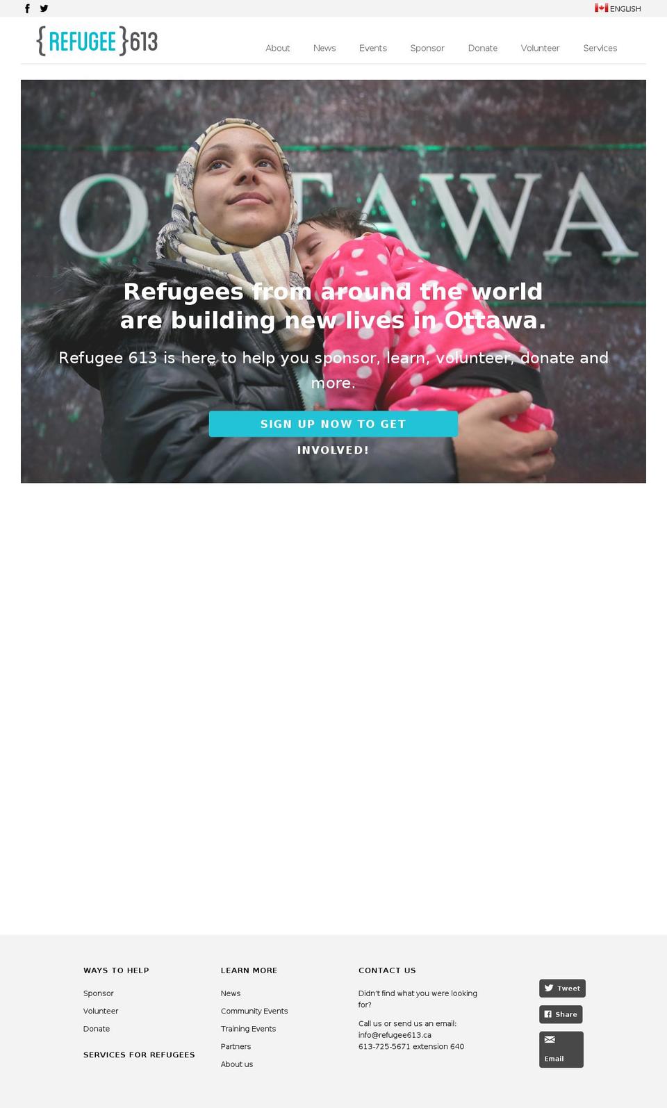 refugee613.ca shopify website screenshot