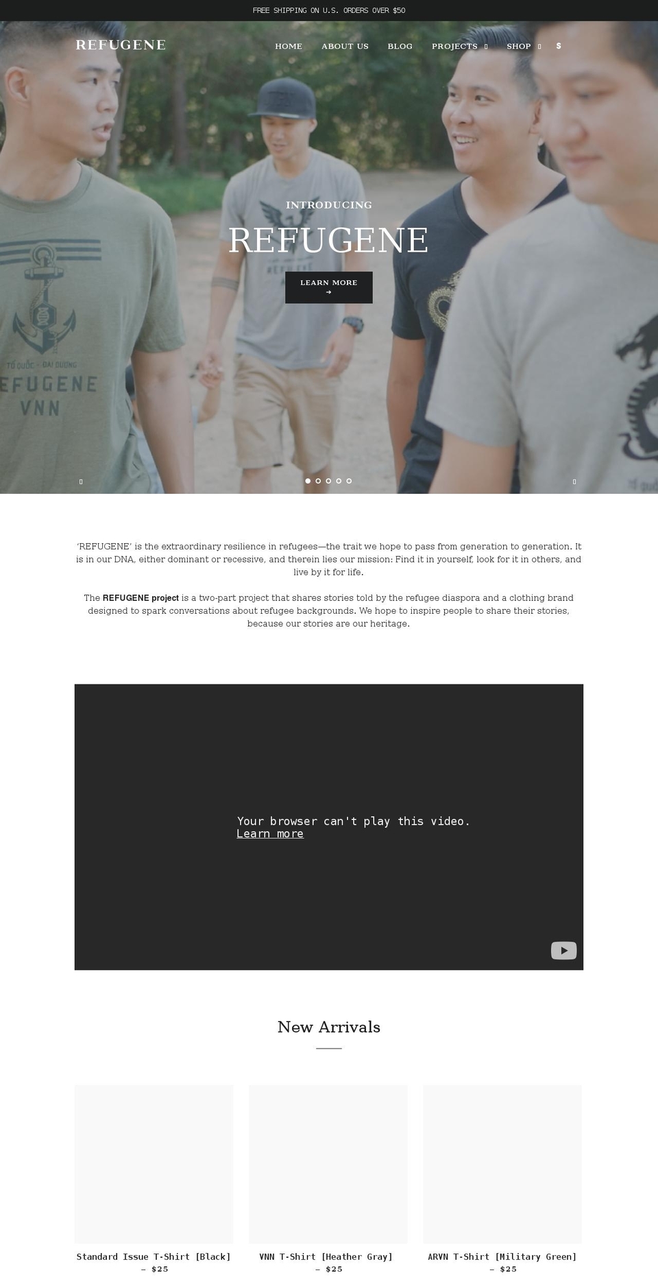 refugene.com shopify website screenshot