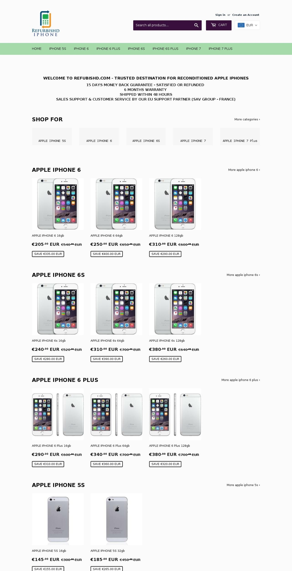 refurbishd.com — Shopify storefront screenshot