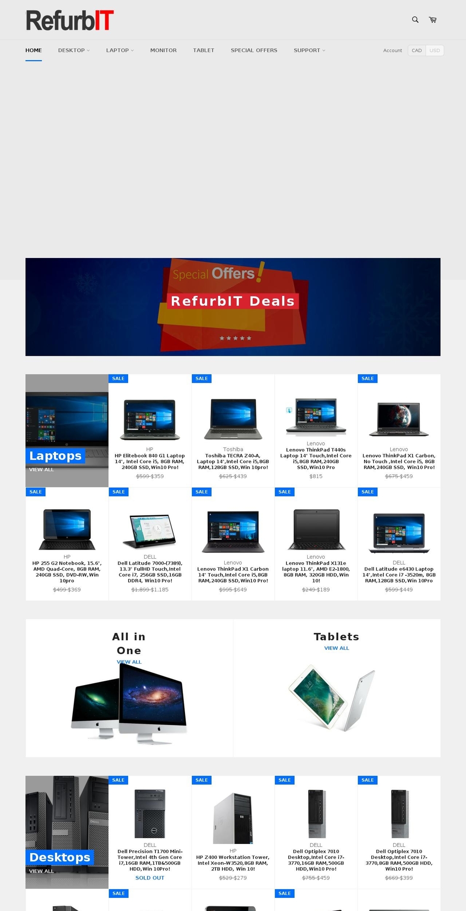 New-rurfurbit-myshopify-12-9-2016 Shopify theme site example refurbitstock.ca