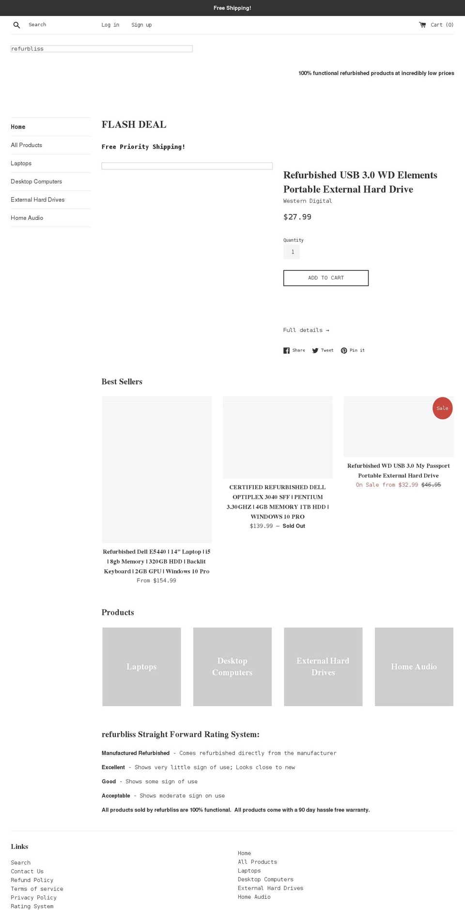 refurbliss.com shopify website screenshot