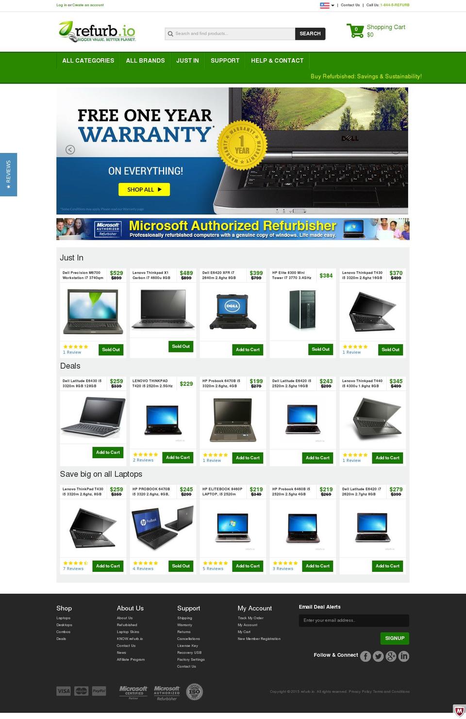 refurbsio.com shopify website screenshot